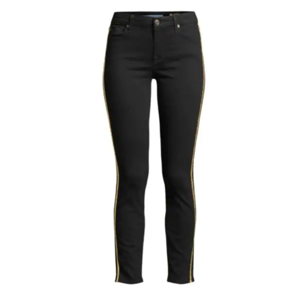 7 For All Mankind Ankle Glitter Stripe Jeans (NWT) - Picture 2 of 6
